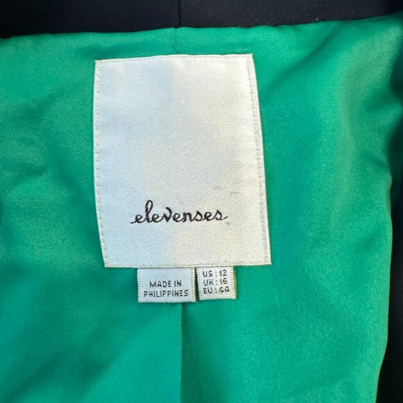 Anthropologie Elevenses Navy Tuxedo Style Women's Blazer size 12 runs small R38 - Picture 2 of 6